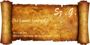 Szlama Gergő névjegykártya